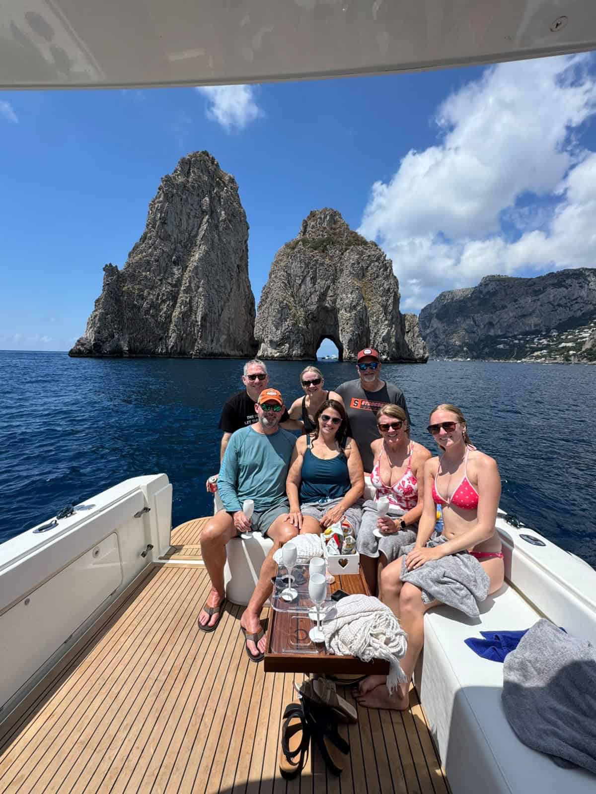 Guests swimming during a Capri private boat tour